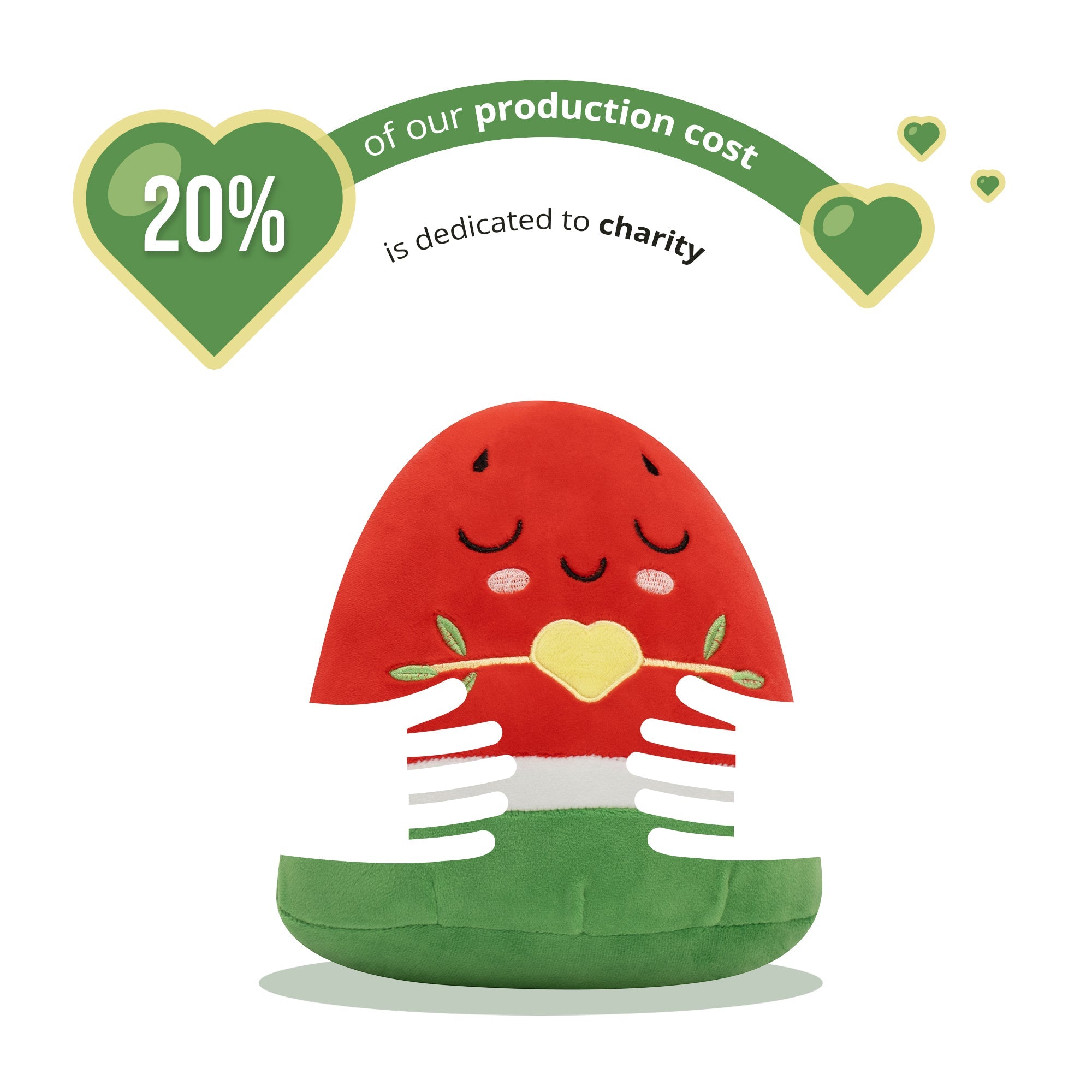 Watermelon Plushie - 20cm Soft Cuddly Pillow Adorable Fruit Plush Muslim Doll | Ramadan & Eid Gift