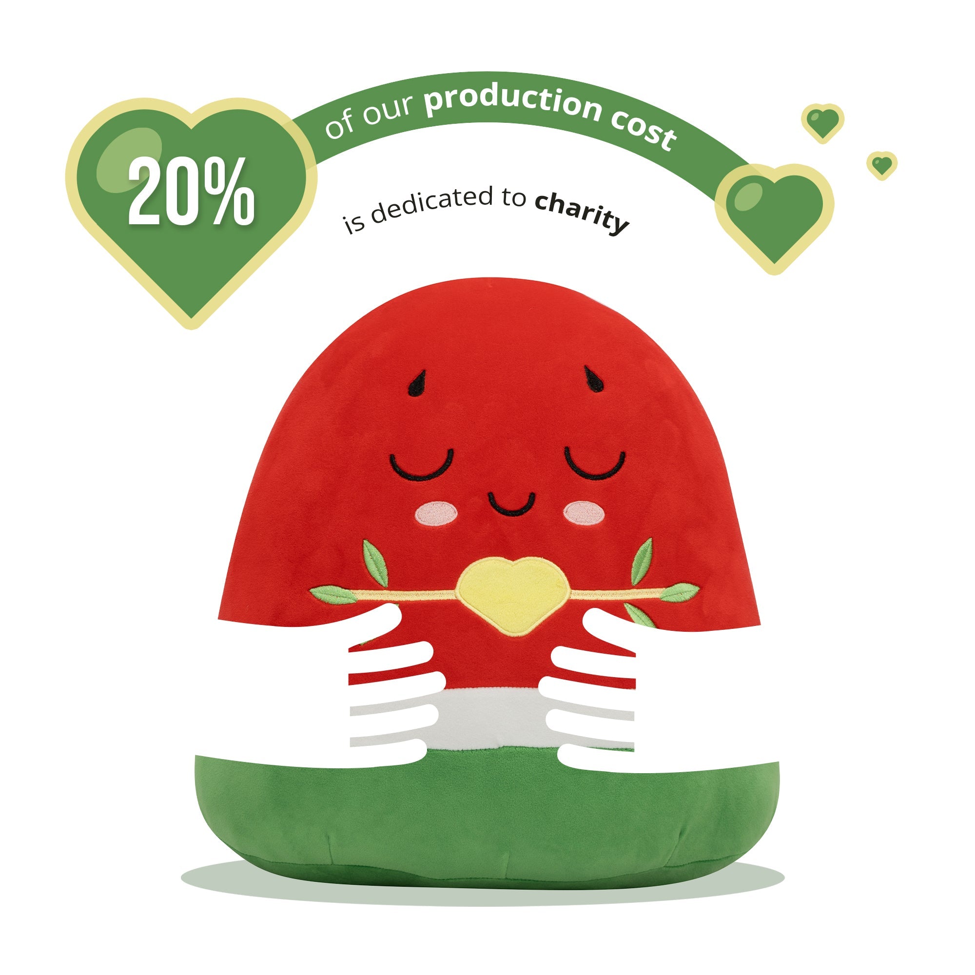 Watermelon Plushie - 40cm Soft Cuddly Pillow Adorable Fruit Plush Muslim Doll | Ramadan & Eid Gift