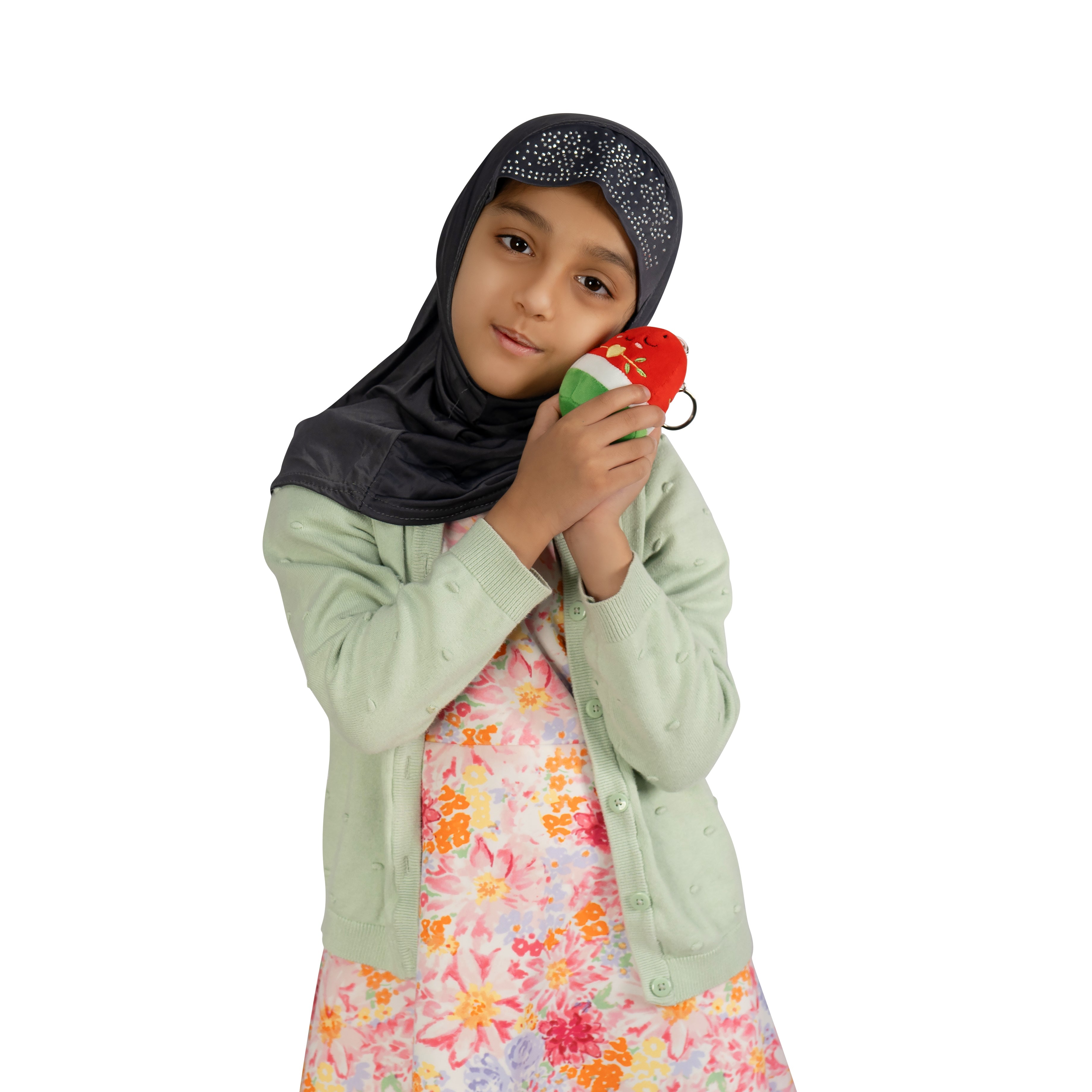 Watermelon Keyring - 8cm Soft Adorable Fruit Plush Muslim Doll | Ramadan & Eid Gift