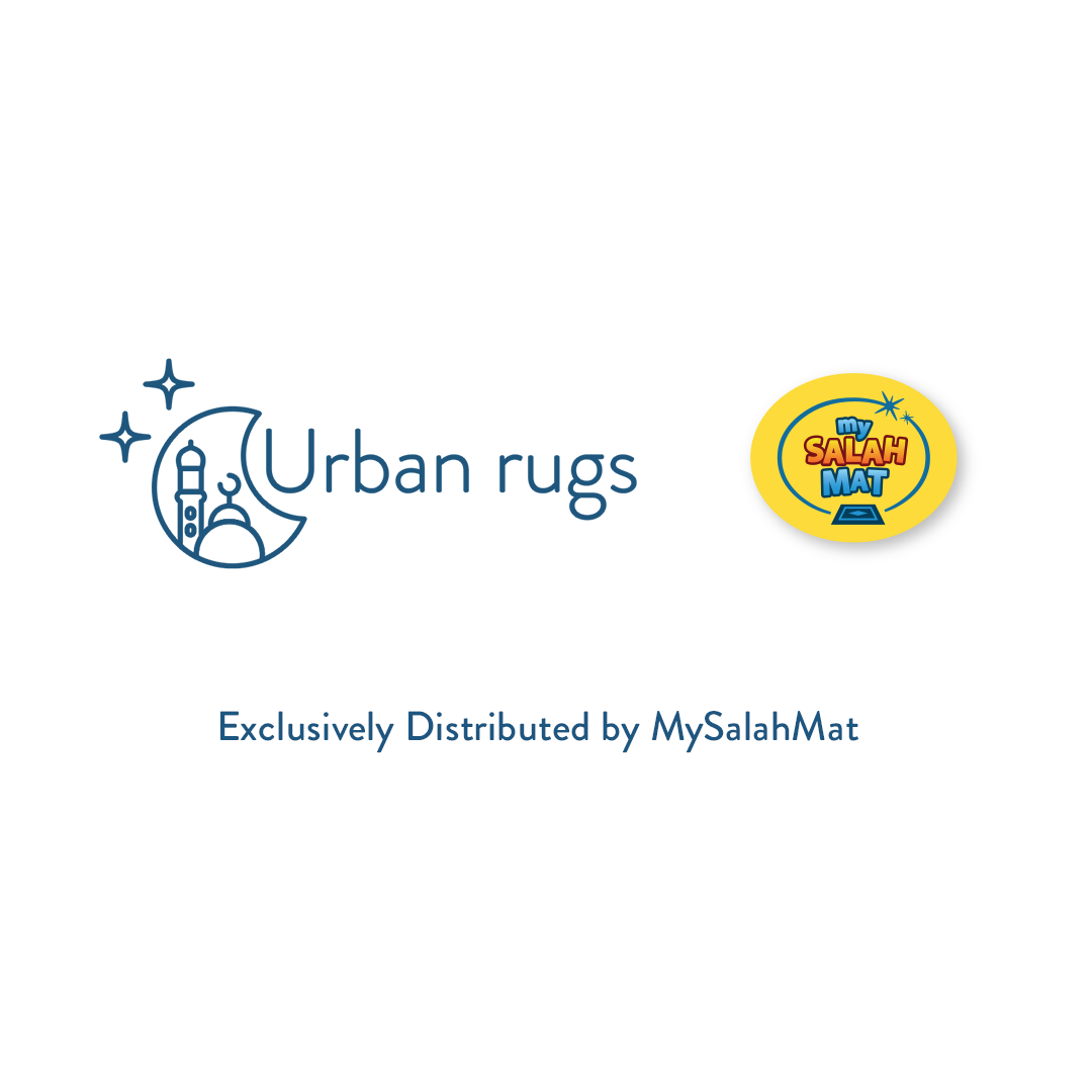 Padded Toddler Prayer Mat with Midnight in Mecca Design by Urban Rugs UK | Ramadan & Eid Gift