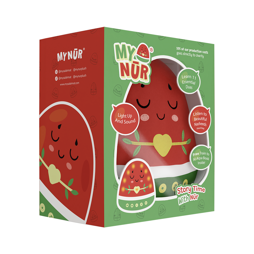 Nūr the Watermelon | A NEW Light-Up Interactive Islamic Plushie, Learn Surahs, Duas & More | Ramadan & Eid Gift