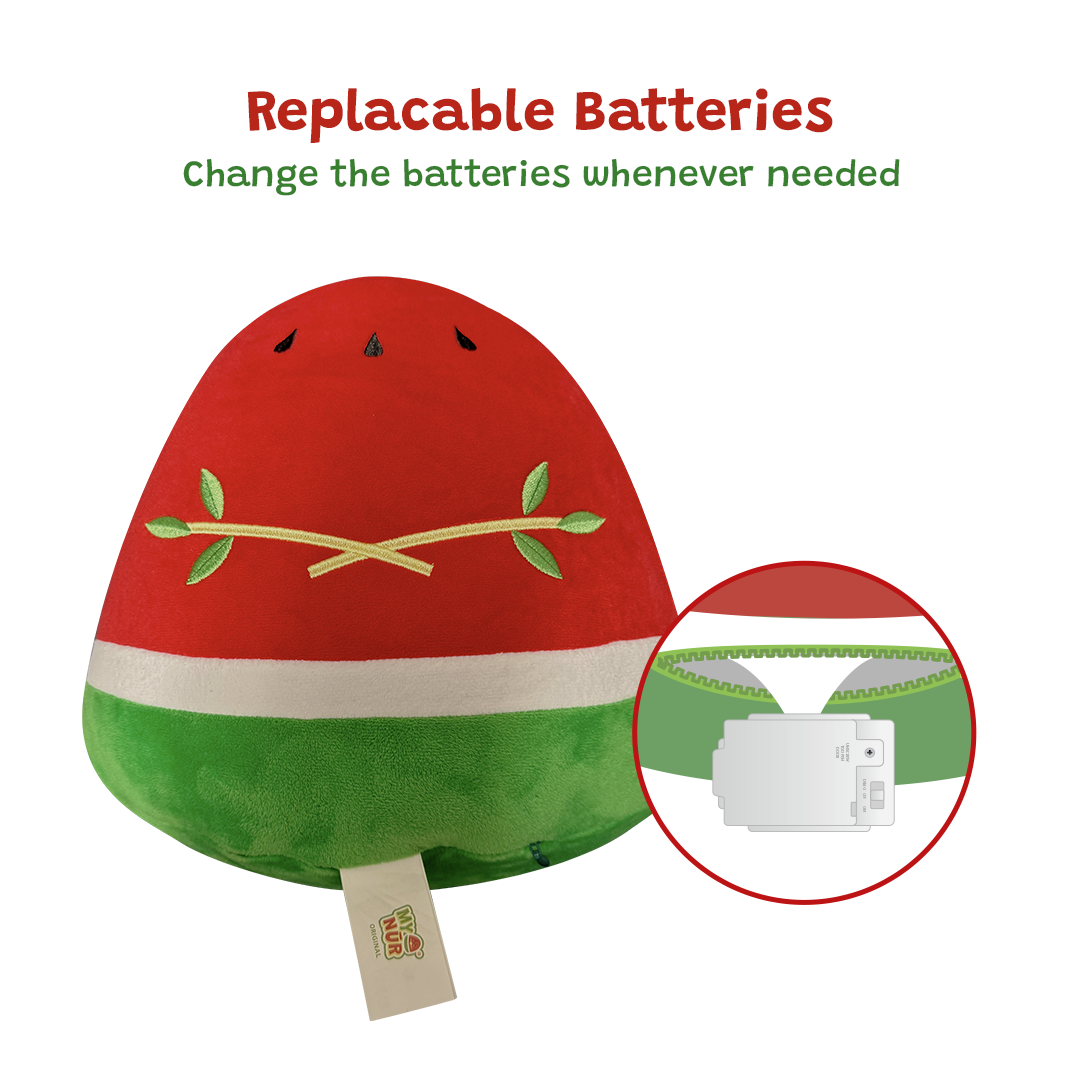 Nūr the Watermelon | A NEW Light-Up Interactive Islamic Plushie, Learn Surahs, Duas & More | Ramadan & Eid Gift