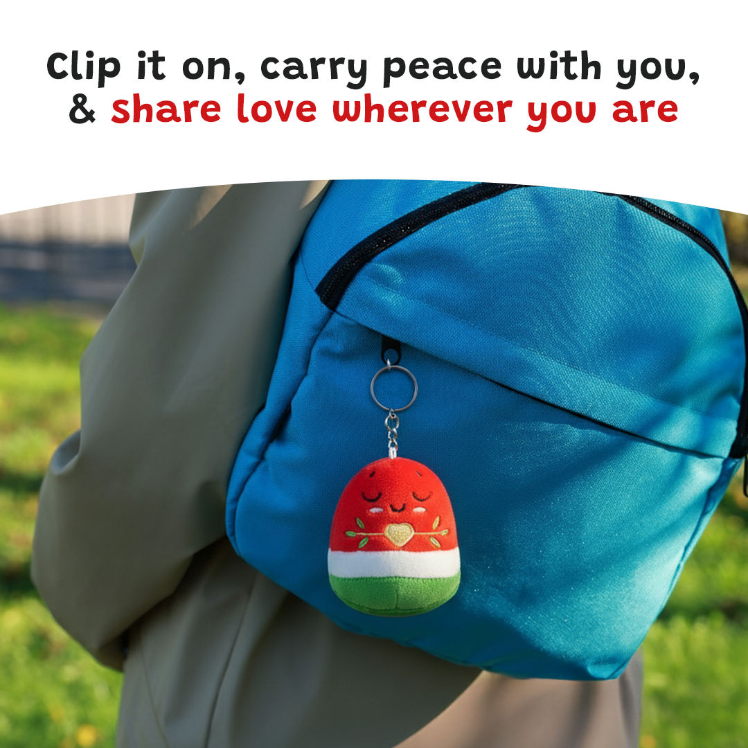 Pack of 12 - 8cm Nür the Watermelon Plushie Keyrings [SPECIAL DEAL] | Soft Cuddly Toy | Ramadan & Eid Gift