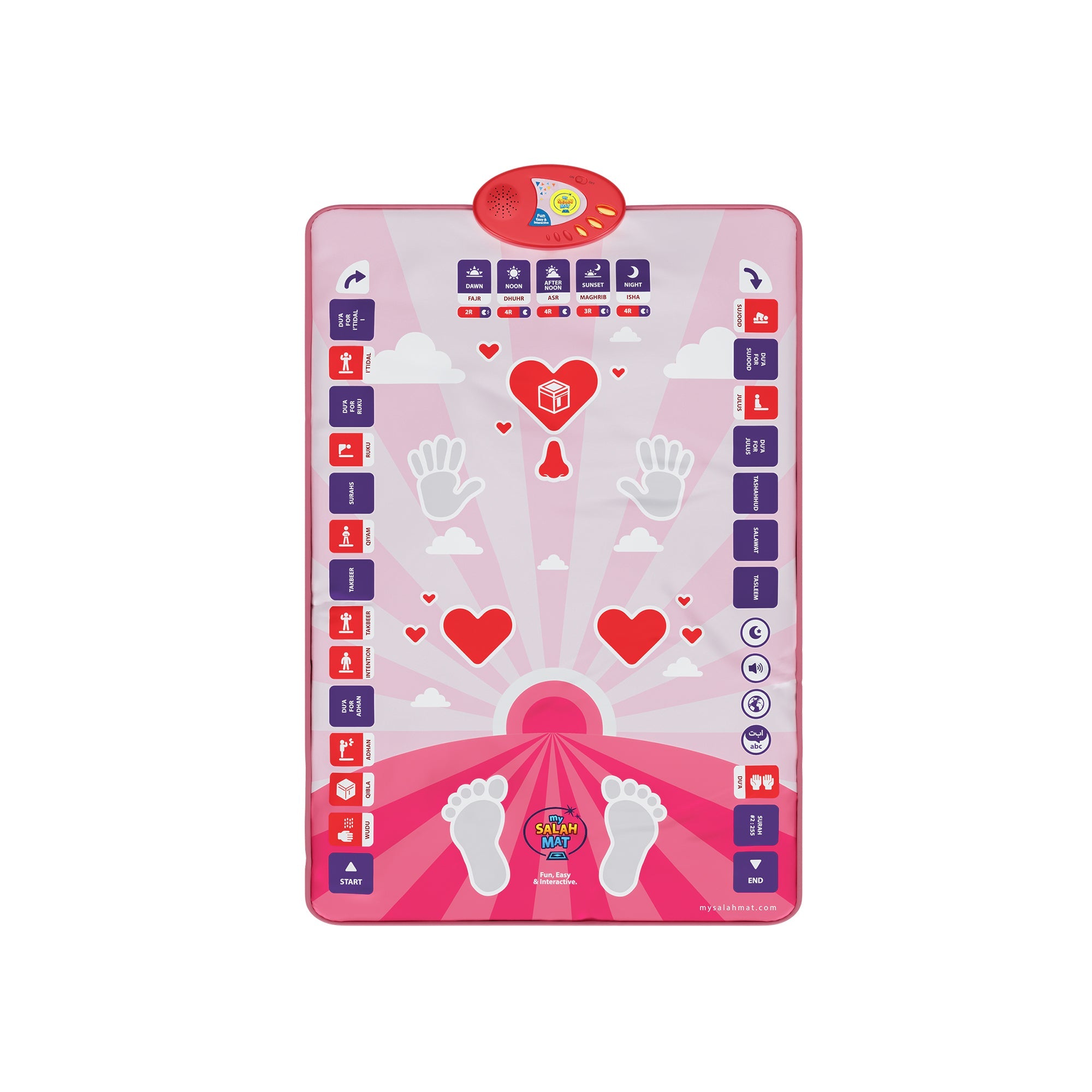 Smart Interactive Kids Prayer Mat Pink Version |  Now with Salah Translation | Ramadan & Eid Gift