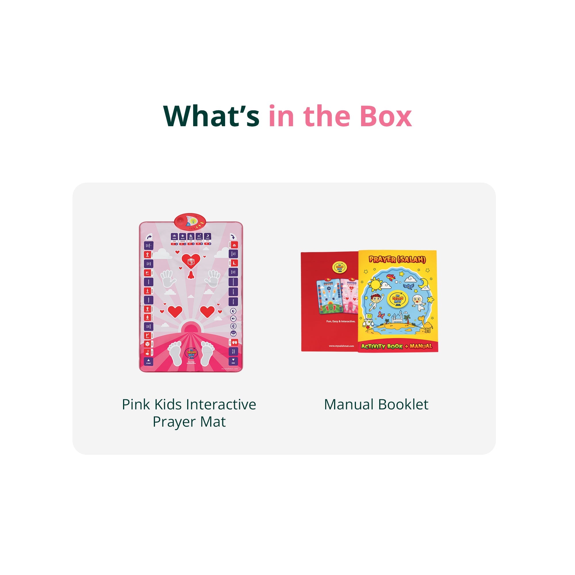 Smart Interactive Kids Prayer Mat Pink Version |  Now with Salah Translation | Ramadan & Eid Gift