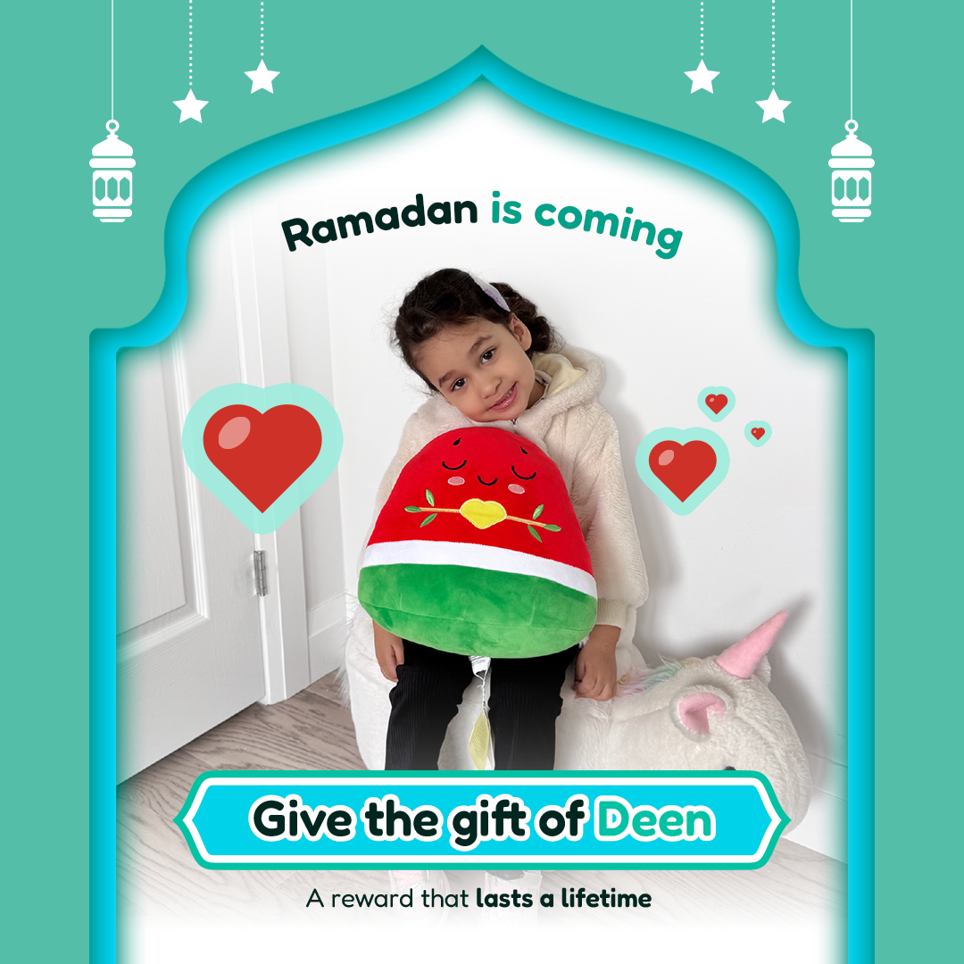 Pack of 6 Nūr Watermelon Plushies -  20cm Soft Cuddly Pillow Adorable Muslim Doll [SPECIAL DEAL]  | Ramadan & Eid Gift