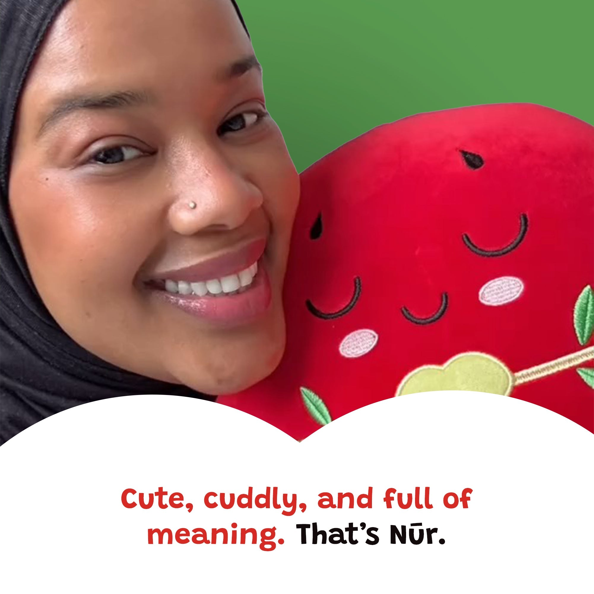 Watermelon Keyring - 8cm Soft Adorable Fruit Plush Muslim Doll | Ramadan & Eid Gift