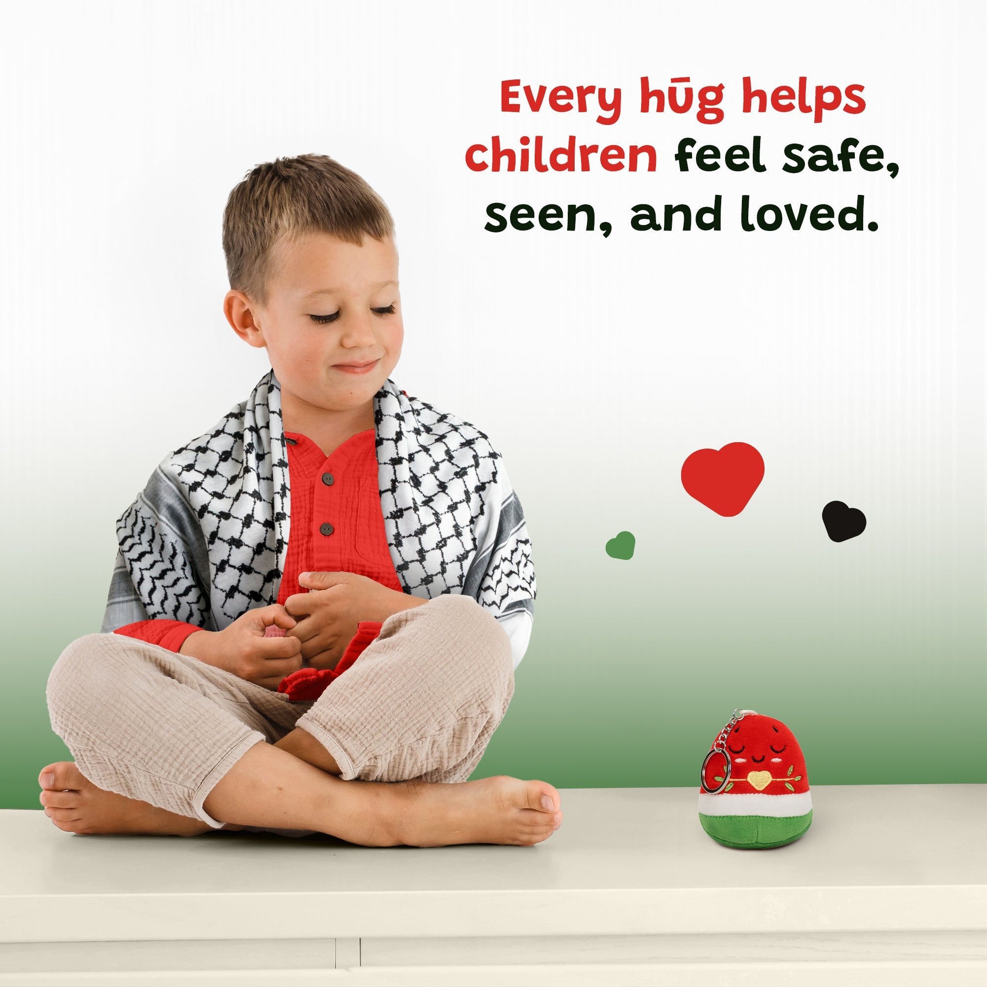 Watermelon Keyring - 8cm Soft Adorable Fruit Plush Muslim Doll | Ramadan & Eid Gift