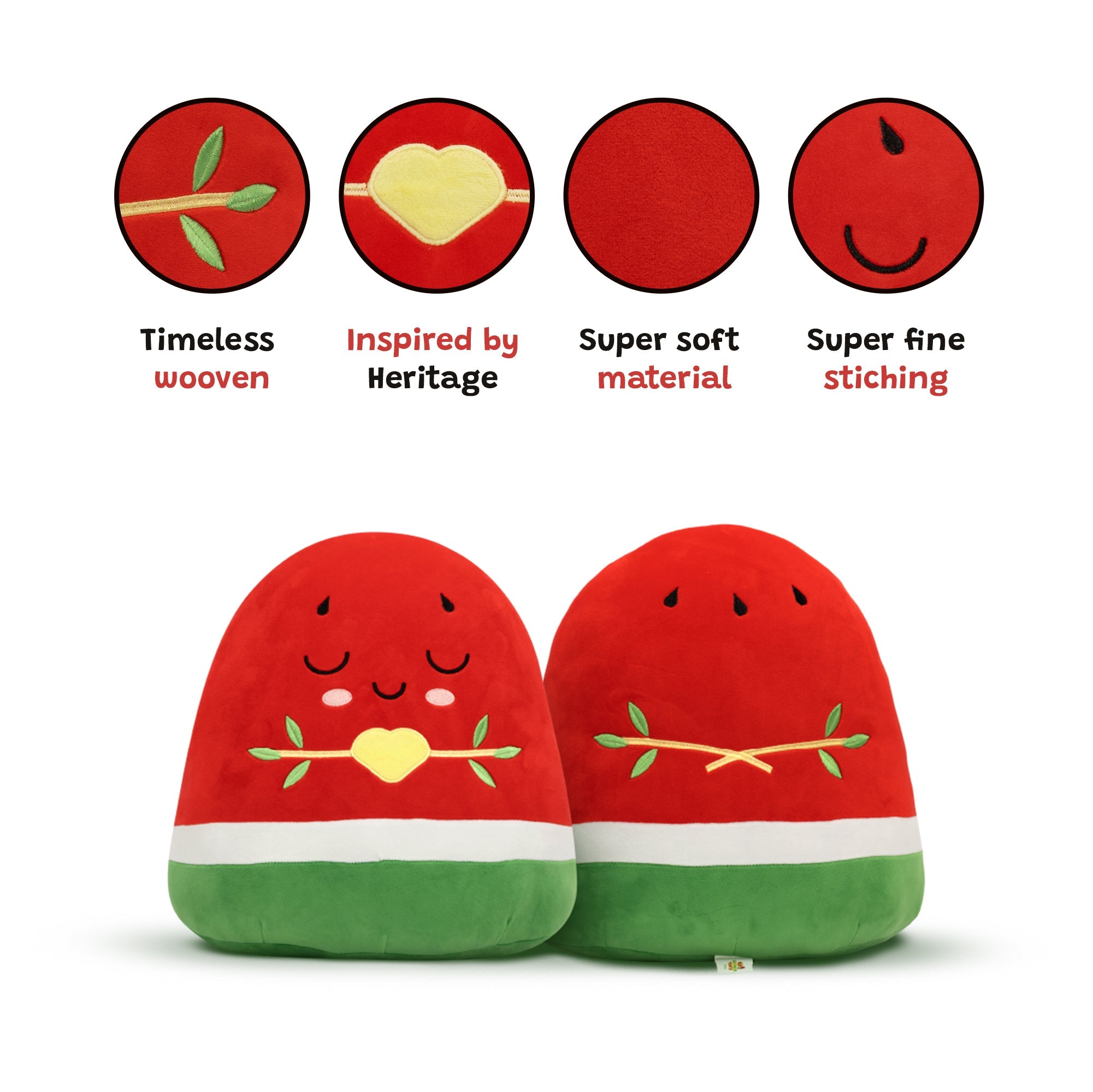 Watermelon Plushie - 20cm Soft Cuddly Pillow Adorable Fruit Plush Muslim Doll | Ramadan & Eid Gift