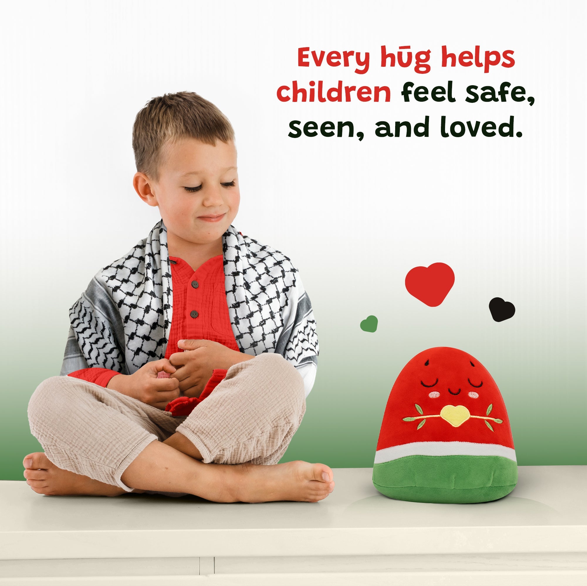 Watermelon Plushie - 20cm Soft Cuddly Pillow Adorable Fruit Plush Muslim Doll | Ramadan & Eid Gift