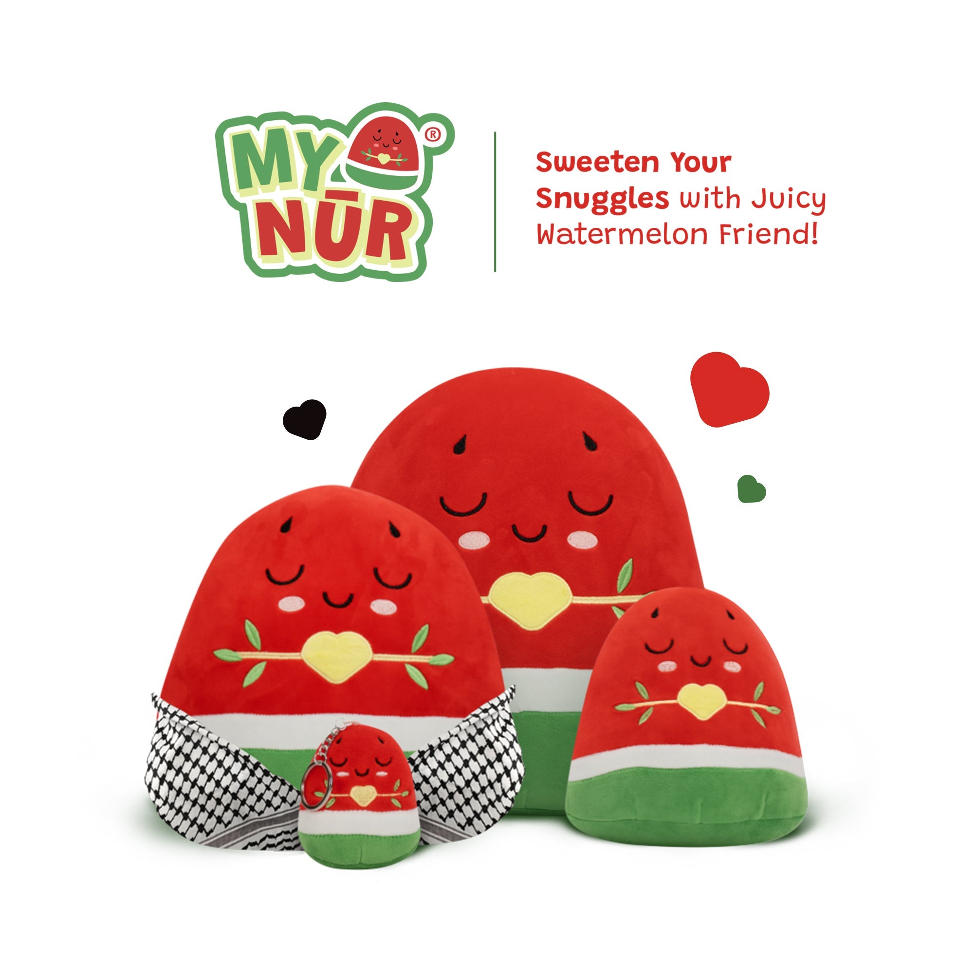 Watermelon Plushie - 40cm Soft Cuddly Pillow Adorable Fruit Plush Muslim Doll | Ramadan & Eid Gift