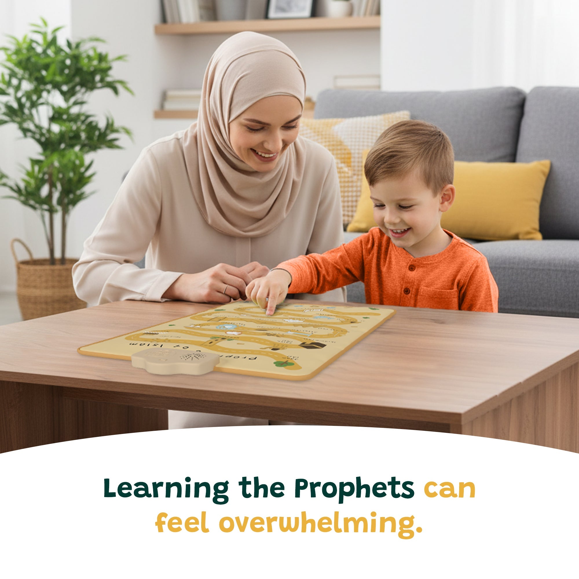 Prophets of Islam Interactive Audio Mat & Wall Art | Learn About All 25 Prophets with Stories & Quizzes | Ramadan & Eid Gift