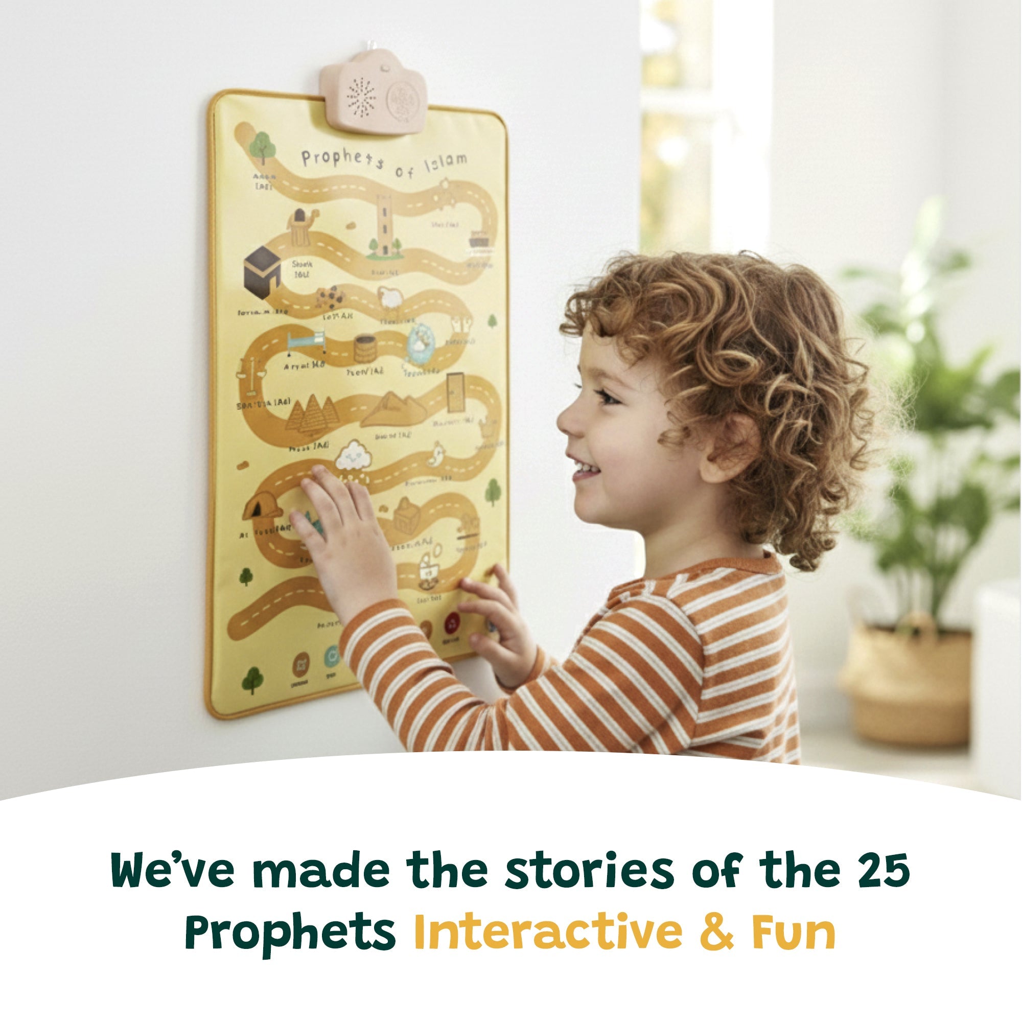 Prophets of Islam Interactive Audio Mat & Wall Art | Learn About All 25 Prophets with Stories & Quizzes | Ramadan & Eid Gift