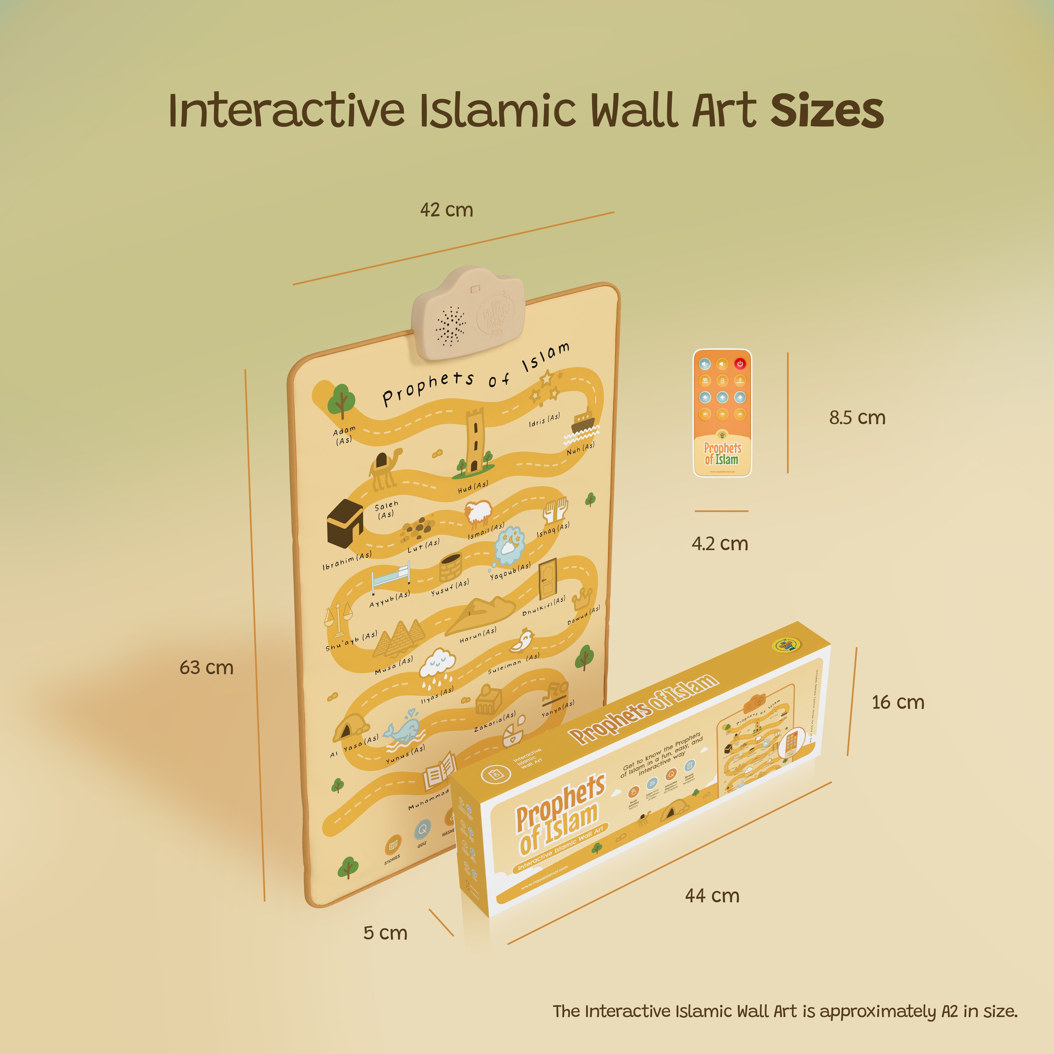 Prophets of Islam Interactive Audio Mat & Wall Art | Learn About All 25 Prophets with Stories & Quizzes | Ramadan & Eid Gift
