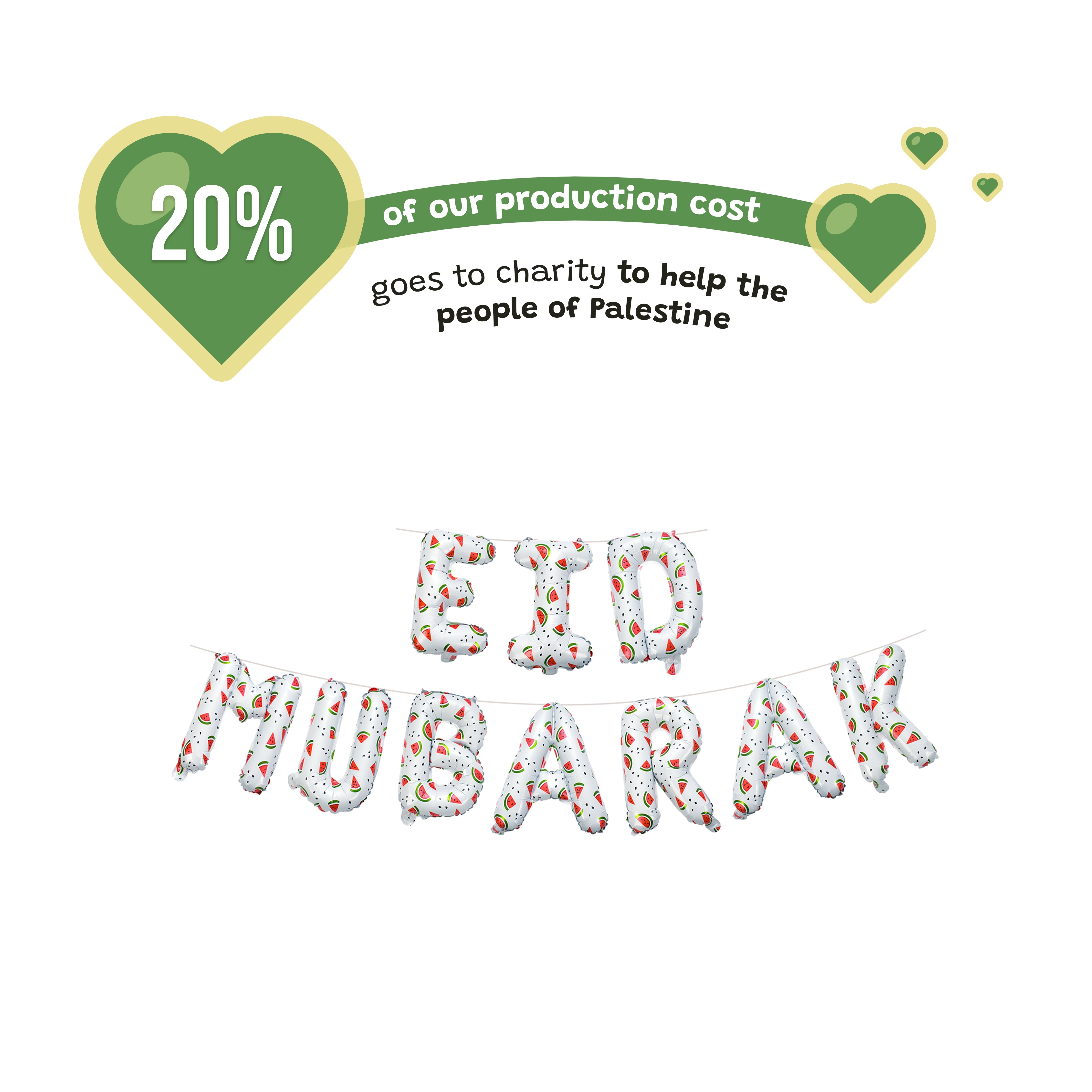 White Eid Mubarak Palestine Themed Decoration Gift Set | 5 Items